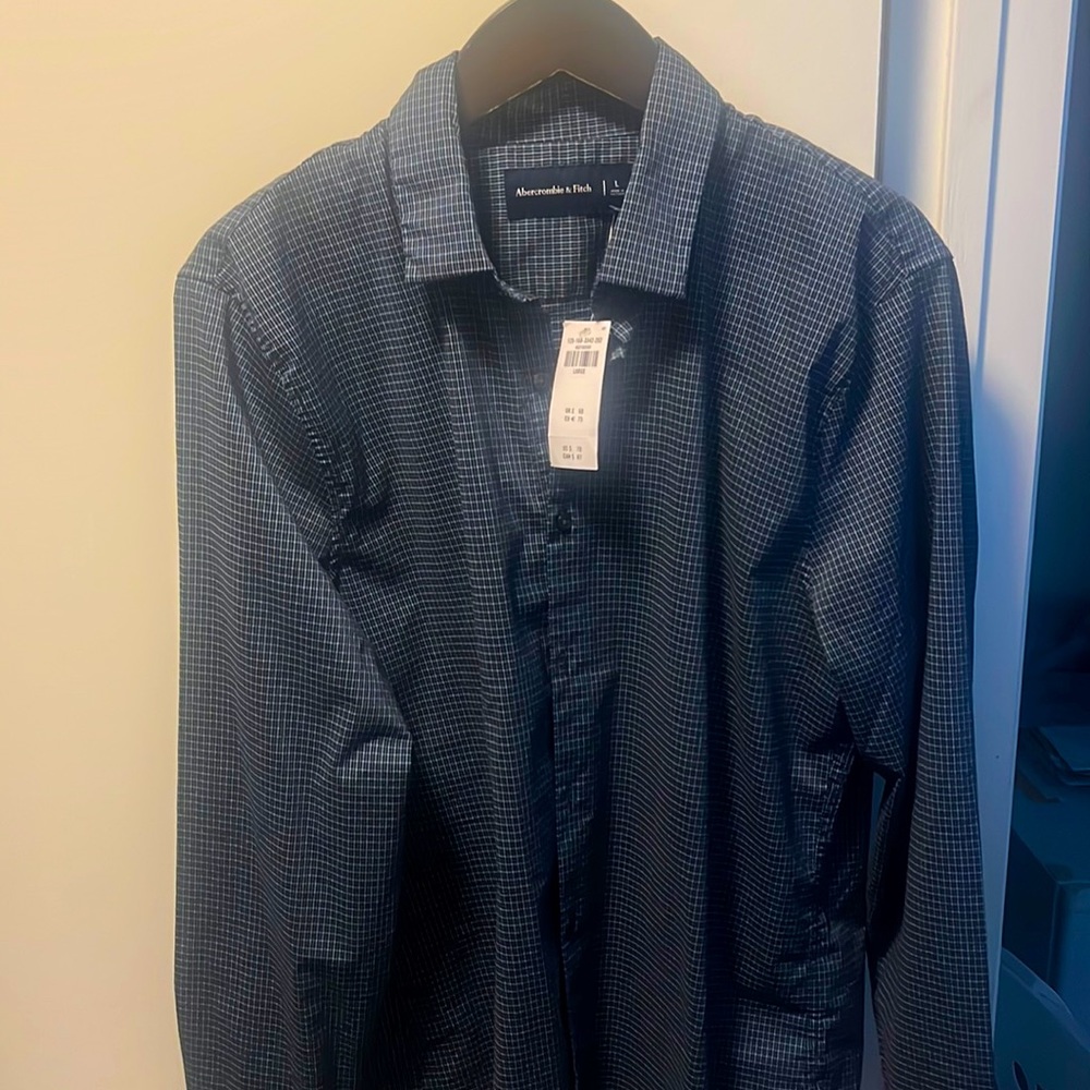 Brand new never used Abercrombie & Fitch L Long Sleeved Button down shirt. 50.00